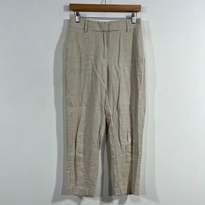 HM Coastal Resort Euro Summer Linen Tapered‎ Pants Old Money Minimalist Womens 4